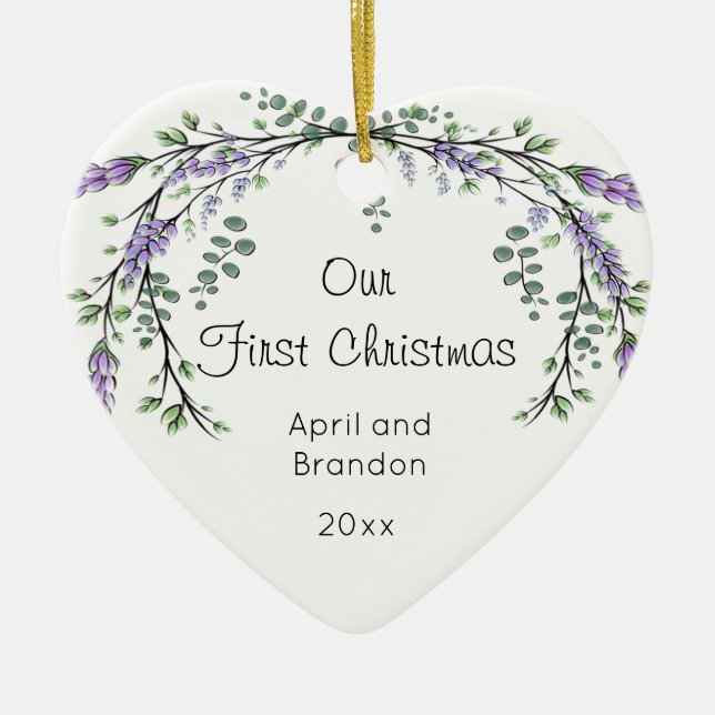 Lavendel und Eukalyptus | Erste Weihnachts-Keramik Keramik Ornament (Vorne)