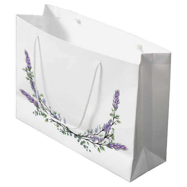Lavendel und Eukalyptus Große Geschenktüte (Vorderseite Schrägansicht)