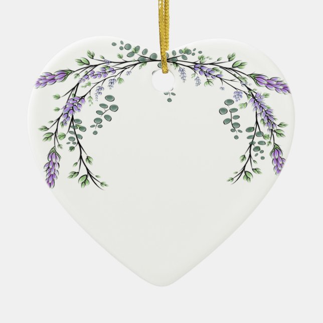 Lavendel und Eukalyptus Keramik Ornament (Vorne)