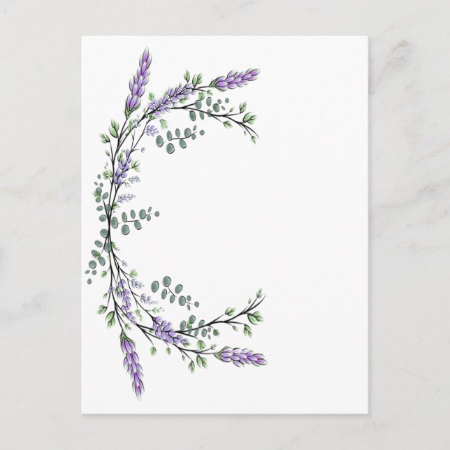 Lavendel und Eukalyptus Postkarte (Vorderseite)
