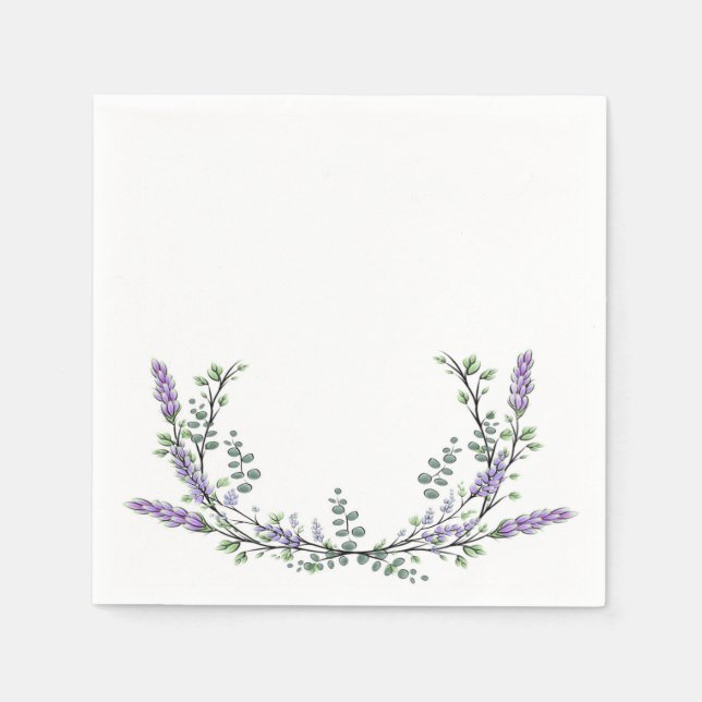 Lavendel und Eukalyptus Serviette (Vorderseite)