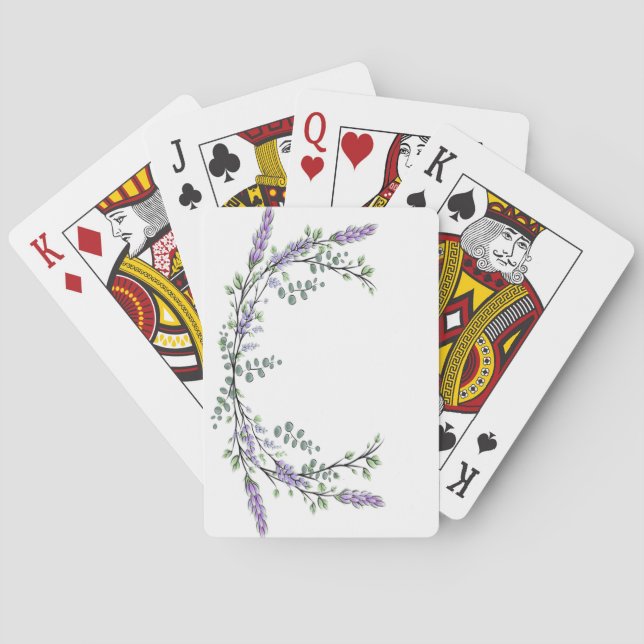 Lavendel und Eukalyptus Spielkarten (Rückseite)