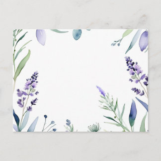 Lavendel und Eukalyptus Wasserfarbe Postkarte