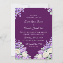 Lavendel- und Flieder-Hochzeitseinladung