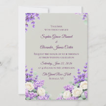 Lavendel- und Flieder-Hochzeitseinladung