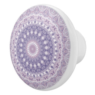 Lavendel- und Flieder-Mandala-Muster Keramikknauf