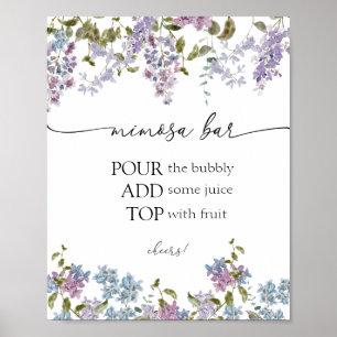 Lavendel und Flieder Mimosa Bar Schild