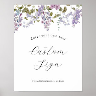 Lavendel- und Fliederblumen-Schild mit individuell Poster