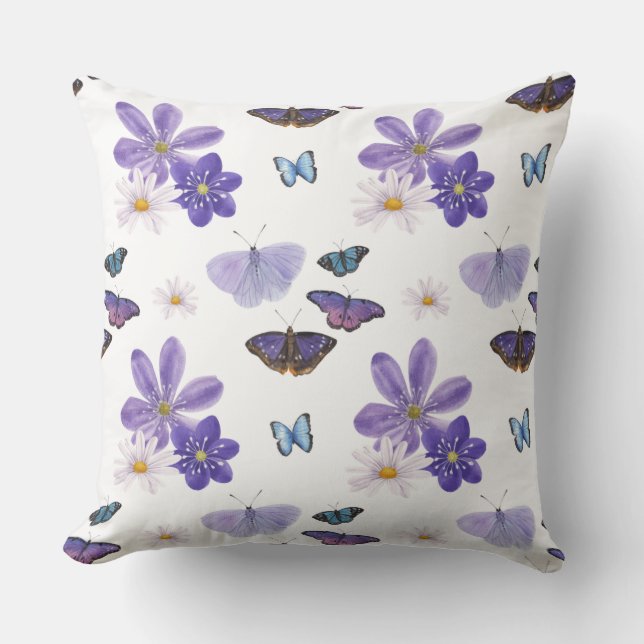 Lavendel- und Gänseblümchen-Tanzkissen Kissen (Vorderseite)