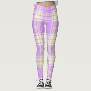 Lavendel und Gelb-karierte Leggings