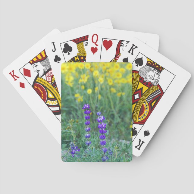 Lavendel und Gelbblüte Spielkarten (Rückseite)