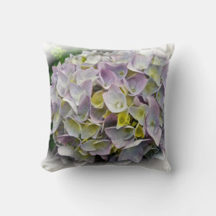 Lavendel und Gelbe Hydrangea-Blüten - Kissen
