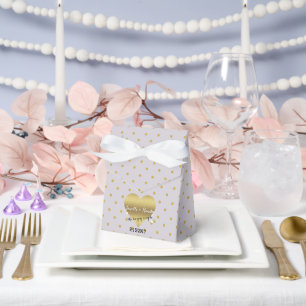 Lavendel- und Goldherz-Polka-Dots-Brautparty Geschenkschachtel