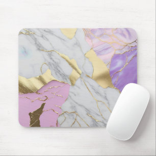 Lavendel- und Goldmarmor-Luxus Mousepad