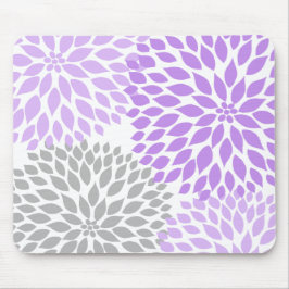 Lavendel und grauer Dahlieschreibtischbürozusatz Mousepad