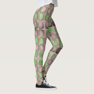 Lavendel- und Grünschimmernde Plätze Leggings
