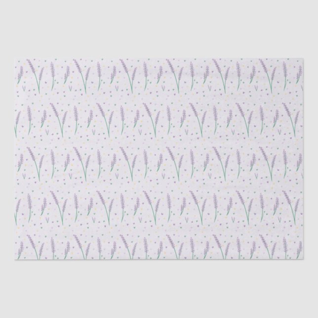 Lavendel und Herz Hübsch Feminine Seidenpapier (Vorderseite)
