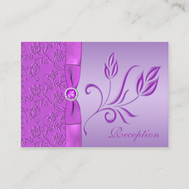 Lavendel und Lila Empfang-Karte Begleitkarte (Vorderseite)