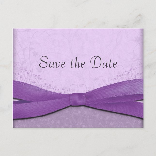 Lavendel und Lila florale Save the Date Postkarten (Vorderseite)