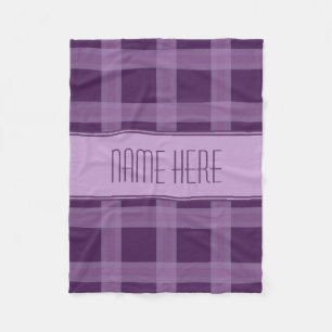 Lavendel und lila karierte Name-Decke Fleecedecke
