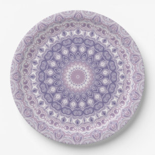 Lavendel und Lila Medallion Design Pappteller