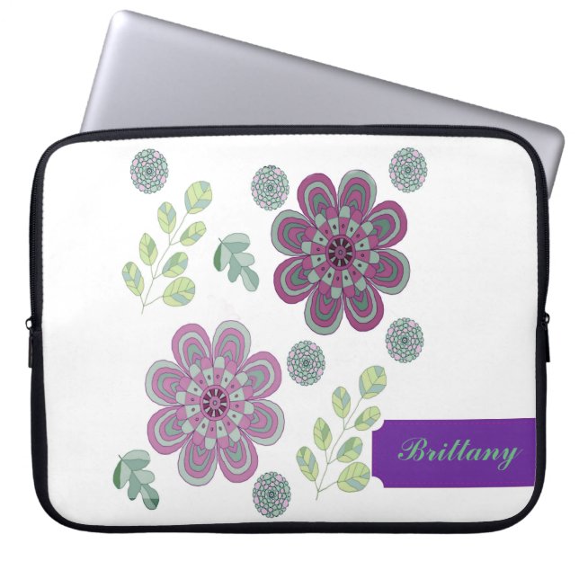 Lavendel und Minze Abstrakter Laptop-Sieb Laptopschutzhülle (Vorderseite)
