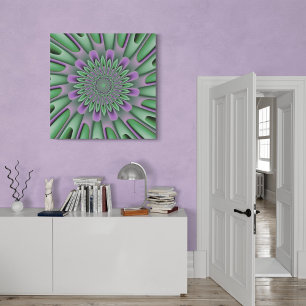 Lavendel und Minze Grüne Fraktal Blume Leinwanddruck