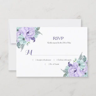 Lavendel- und Minzwasser-Peonies-UAWG RSVP Karte