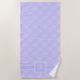 Lavendel und Mit Monogramm weißes Diamantmuster Strandtuch