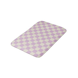 Lavendel und Off White Checkerboard Badematte