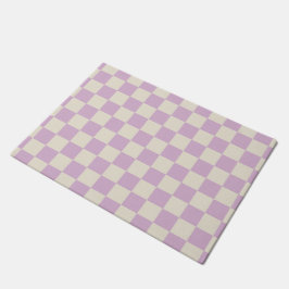 Lavendel und Off White Checkerboard Fußmatte