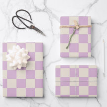 Lavendel und Off White Checkerboard