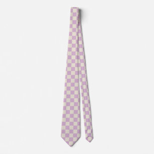 Lavendel und Off White Checkerboard Krawatte