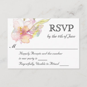 Lavendel und Pink Watercolor Floral Wedding RSVP Karte