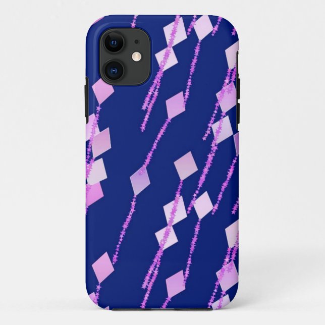 Lavendel und rosa Drachen gegen dunkelblau Case-Mate iPhone Hülle (Rückseite)