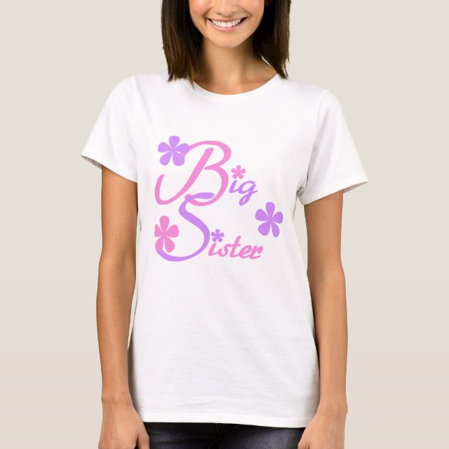 Lavendel-und Rosa-große Schwester-T-Shirts und T-Shirt (Vorderseite)
