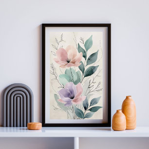 Lavendel- und Rosafarbenes Blütenbild II Moderne Poster