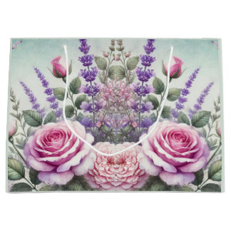 Lavendel und Rose Garden Geschenktasche Große Geschenktüte