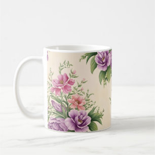 Lavendel und Rose Garten Blumendruck Kaffeetasse