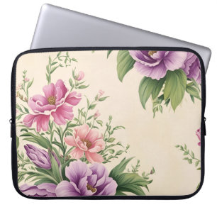 Lavendel und Rose Garten Blumendruck Laptopschutzhülle