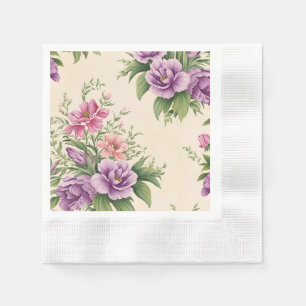 Lavendel und Rose Garten Blumendruck Serviette