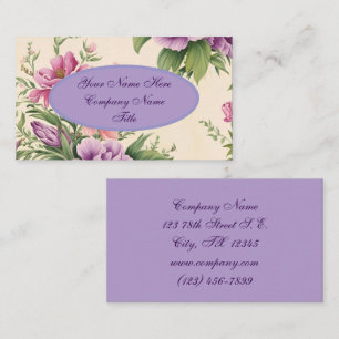 Lavendel und Rose Garten Blumendruck Visitenkarte