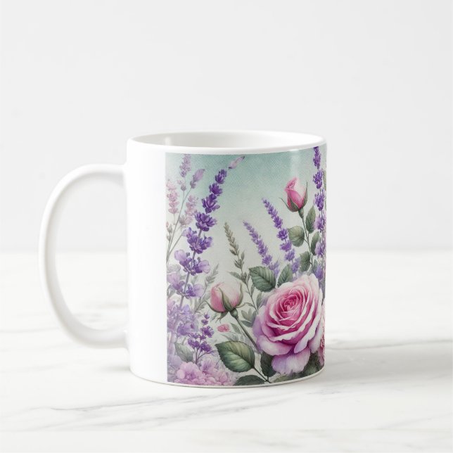 Lavendel und Rose Gartenanlage Tasse (Links)
