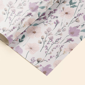 Lavendel- und Rosé-Wiese Geschenkpapier