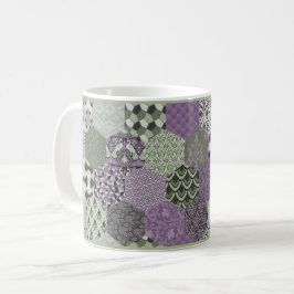 Lavendel und Sage Patchwork Kaffeemaschine Tasse