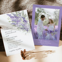Lavendel- und Salbeigrüne Blumen-Foto-Hochzeit