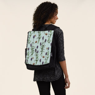 Lavendel und Schmetterlinge auf Meerglas Rucksack