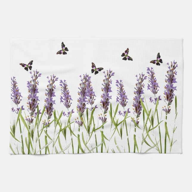 Lavendel und Schmetterlinge Handtuch (Horizontal)