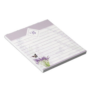 Lavendel- und Schmetterlings-Notizblock Notizblock