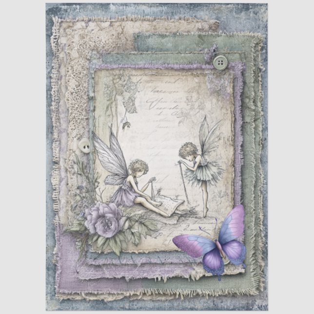 Lavendel- und Schmetterlingsfische Seidenpapier (Vorderseite)